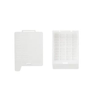 Two white Dynarex LabChoice Embedding Cassette on a white background