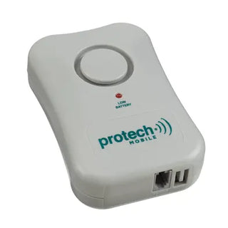 Protech Mobile device with a low battery indicator on a white background