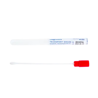 Dynarex Transport Swab, Sterile with red tip and blue label on a white background