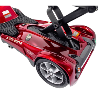 Red mobility scooter with 'Easy Move' branding on a white background