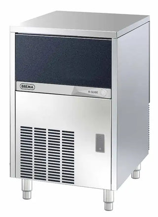 Eurodib B-QUBE CB316A 20-inch gourmet crystal cube ice machine with AISI 304 stainless steel Scotch Brite finish on a white background