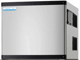 Eurodib ICH350 22-inch modular ice cube machine with stainless steel exterior and digital control panel on a white background