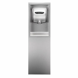 Excel Dryer 40575 XChanger Combo Kit featuring a brushed stainless steel retrofit panel and ADA-compliant recess kit designed to convert paper towel dispenser spaces into XLERATOR hand dryer stations.