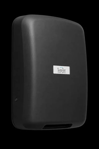 Excel Dryer TA-SP ThinAir hand dryer featuring a custom special paint finish with an ultra slim low profile housing,surface mounted ADA compliant design,and automatic sensor activation. The sleek customizable exterior allows the unit to match branded interiors while providing efficient hand drying in commercial restroom environments.
