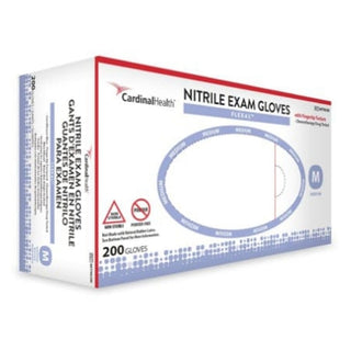 FLEXAL™ 784952_CS, Nitrile Exam Glove, Medium, Standard Cuff, Textured Fingertips, Blue  on a white background