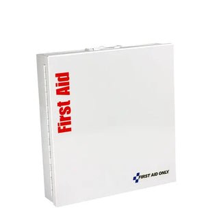 White first aid kit with 'First Aid Only' branding on a white background