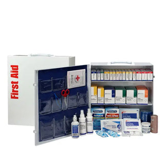 First Aid Only 90575 100 Person 3 Shelf Metal ANSI B+ First Aid Cabinet with Meds