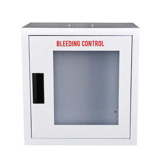 White cabinet with 'BLEEDING CONTROL' text on a white background