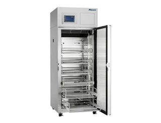 Follett REF20i-6B Series Infinity Full Size Variable Speed Refrigerator with open door on a white background