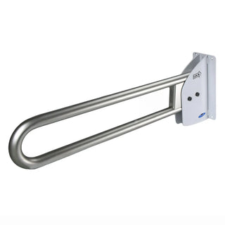 Frost 1055-S 30 inch stainless steel swing up grab bar with polished satin finish.
Frost 1055-S wall mounted swing up grab bar with peened grip and 600 lb load capacit