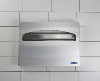 Frost 199-S stainless steel toilet seat cover dispenser with satin brushed finish.
Frost 199-S wall mounted toilet seat cover dispenser for standard half-fold covers.
Commercial stainless steel toilet seat cover dispenser by Frost.
Satin brushed stainless steel toilet seat cover dispenser for public washrooms.
Frost 199-S universal toilet seat cover dispenser with front-loading design.