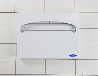 Frost 199-W wall mounted toilet seat cover dispenser with white epoxy finish.
Frost 199-W steel toilet seat cover dispenser for standard half-fold covers.
Commercial wall mounted toilet seat cover dispenser by Frost.
White steel toilet seat cover dispenser for public washrooms.
Frost 199-W universal toilet seat cover dispenser with front-loading design.
