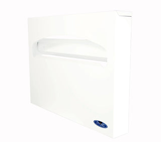 Frost 199-W wall mounted toilet seat cover dispenser with white epoxy finish.
Frost 199-W steel toilet seat cover dispenser for standard half-fold covers.
Commercial wall mounted toilet seat cover dispenser by Frost.
White steel toilet seat cover dispenser for public washrooms.
Frost 199-W universal toilet seat cover dispenser with front-loading design.