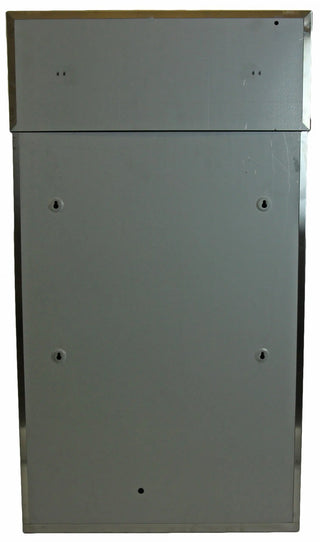 Frost 304 Series wall mounted waste receptacle available in white epoxy-coated steel and Type 304 brushed stainless steel finishes for commercial facilities.