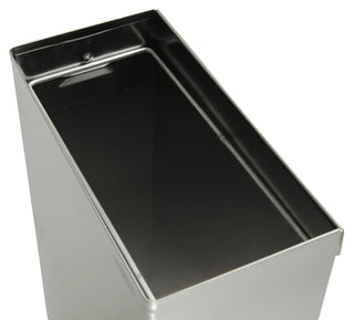Frost 326 wall mounted waste receptacle with Type 304 brushed stainless steel construction for commercial facilities.