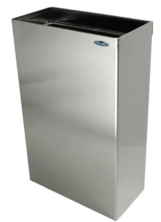 Frost 326 wall mounted waste receptacle with Type 304 brushed stainless steel construction for commercial facilities.