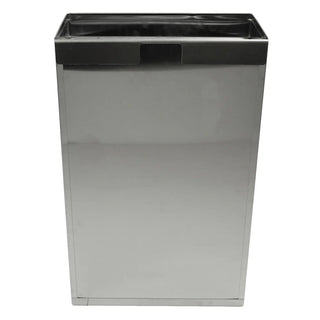 Frost 327 wall mounted waste receptacle with Type 304 brushed stainless steel construction and extra-large capacity for commercial facilities.