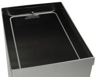 Frost 327 wall mounted waste receptacle with Type 304 brushed stainless steel construction and extra-large capacity for commercial facilities.