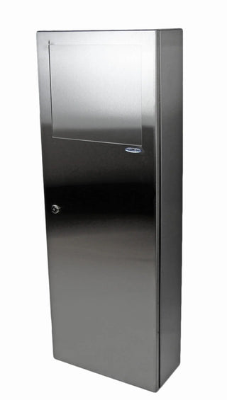 Frost 340 Series stainless steel waste disposal available in recessed, semi-recessed, and surface-mounted configurations for commercial washrooms.