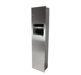 Frost 400-50A recessed stainless steel control roll paper towel dispenser and waste receptacle.
Frost 400-50B semi-recessed stainless steel control roll paper towel dispenser and waste receptacle.
Frost 400-50C surface mounted stainless steel control roll paper towel dispenser and waste receptacle.