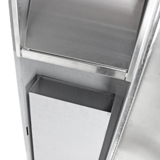 410-14A: Frost 410-14 Series recessed combination paper towel dispenser and waste receptacle, 4.5" depth.
410-14C: Frost 410-14 Series surface mounted combination paper towel dispenser and waste receptacle, 4.5" depth.