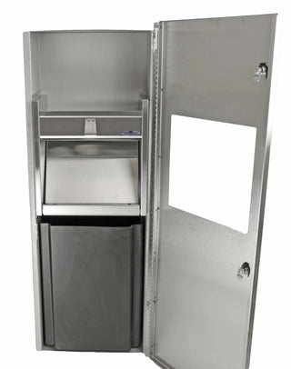 410-A: Frost 410 Series recessed combination dispenser/disposal.
410-B: Frost 410 Series semi-recessed combination dispenser/disposal.
410-C: Frost 410 Series surface mounted combination dispenser/disposal.