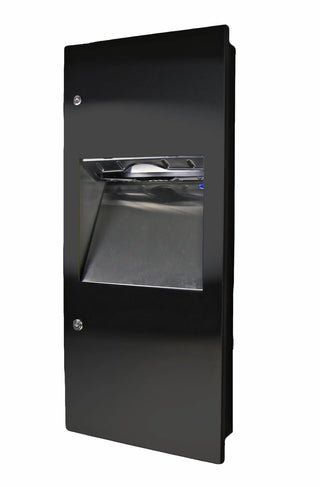 Frost 415-14A recessed combination paper towel dispenser and waste receptacle, brushed stainless steel.
Frost 415-14C surface mounted combination paper towel dispenser and waste receptacle, brushed stainless steel.
Frost 415-14A-BLK recessed combination paper towel dispenser and waste receptacle, matte black.
