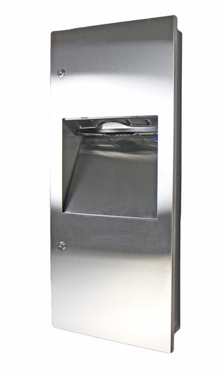 Frost 415-14A recessed combination paper towel dispenser and waste receptacle, brushed stainless steel.
Frost 415-14C surface mounted combination paper towel dispenser and waste receptacle, brushed stainless steel.
Frost 415-14A-BLK recessed combination paper towel dispenser and waste receptacle, matte black.