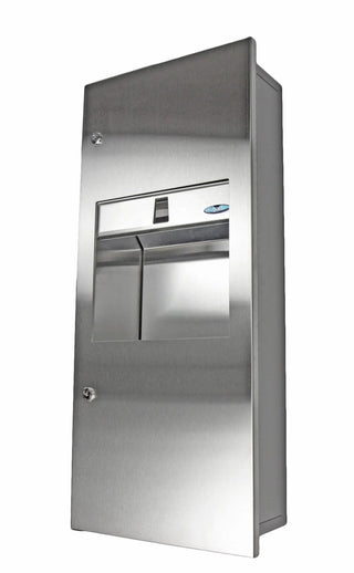 415-A: Frost 415 Series recessed combination paper towel dispenser and waste receptacle fixture.
415-B: Frost 415 Series semi-recessed combination paper towel dispenser and waste receptacle fixture.
415-C: Frost 415 Series surface mounted combination paper towel dispenser and waste receptacle fixture.