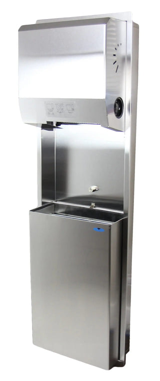 Frost 422-60A recessed mechanical hands-free stainless steel paper towel dispenser with waste receptacle.
Frost 422-60C surface mounted mechanical hands-free stainless steel paper towel dispenser with waste receptacle.