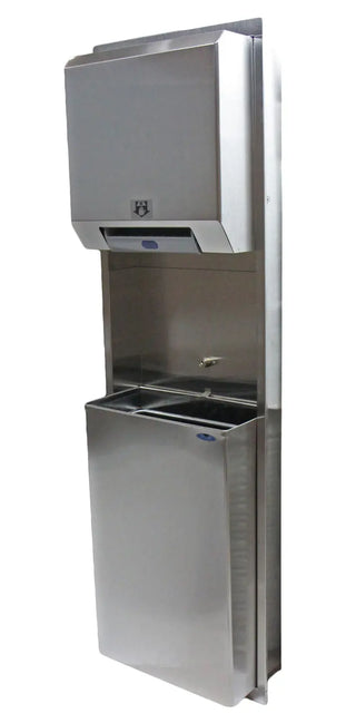 Frost 422-70A recessed automatic hands-free stainless steel paper towel dispenser with waste receptacle.
Frost 422-70C surface mounted automatic hands-free stainless steel paper towel dispenser with waste receptacle.