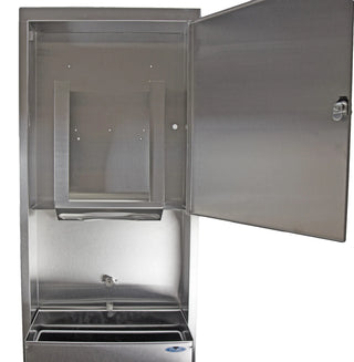 Frost 422-A recessed stainless steel combination paper towel dispenser and waste receptacle.
Frost 422-C surface mounted stainless steel combination paper towel dispenser and waste receptacle.