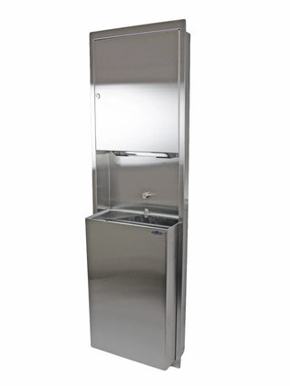 Frost 422-A recessed stainless steel combination paper towel dispenser and waste receptacle.
Frost 422-C surface mounted stainless steel combination paper towel dispenser and waste receptacle.