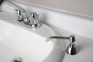 Frost 712 counter mounted liquid soap dispenser with 1 litre reservoir.
Frost 712 bulk-fill countertop soap dispenser for commercial washrooms.
Manual counter mounted liquid soap dispenser by Frost.
Frost 712 stainless steel and chrome countertop soap dispenser.
Commercial bulk-fill liquid soap dispenser for restroom countertops.