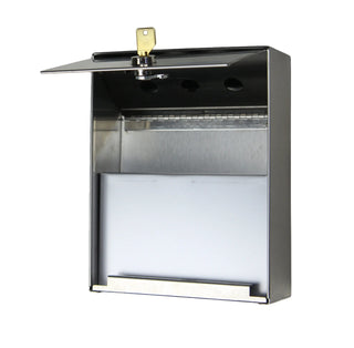 Frost 908 stainless steel heavy duty outdoor ash bin.
Frost 908 wall mounted outdoor cigarette ash bin.
Commercial stainless steel outdoor cigarette disposal bin by Frost.
Frost 908 locking outdoor ash receptacle with galvanized liner.
Heavy-duty outdoor wall mounted ash bin for commercial smoking areas.