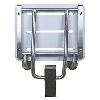 Frost 972 full wall mounted fold-up shower seat
Wall mounted stainless steel shower seat with white phenolic seat
ADA compliant folding shower seat for accessible bathrooms
Commercial stainless steel flip-up shower seat
Frost 972 accessible wall mounted shower bench