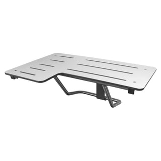 Frost 975 retractable and reversible handicap shower seat.
Frost 975 ADA compliant fold-up shower seat.
Surface mounted stainless steel accessible shower seat.
White phenolic reversible shower seat by Frost.
Frost 975 commercial handicap shower seat folded against wall.