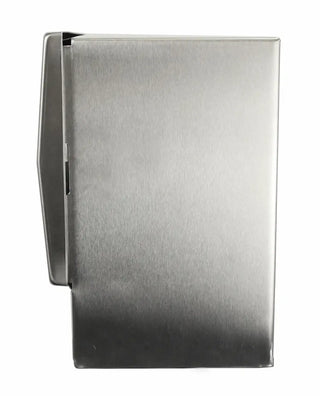 Wall-mounted Frost stainless steel universal manual paper towel dispenser with brushed stainless steel finish and front-loading access.