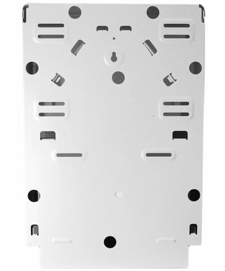 Wall-mounted Frost control roll paper towel dispenser with smoked transparent vandal-resistant polycarbonate door, push bar operation, and keyed lock.