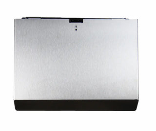 Wall-mounted Frost mechanical hands-free paper towel dispenser with brushed stainless steel housing, automatic cutting mechanism, and side paper advance knob.
