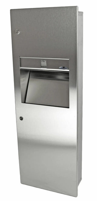410-A: Frost 410 Series recessed combination dispenser/disposal.
410-B: Frost 410 Series semi-recessed combination dispenser/disposal.
410-C: Frost 410 Series surface mounted combination dispenser/disposal.