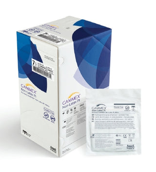 GAMMEX® 765481_BX, Surgical Glove, Size 8.5, Polyisoprene, Standard Cuff, White,Chemo Tested packaging on a white background