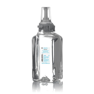 A clear plastic bottle with a pump dispenser containing GOJO ADX-12 handwash in a clear, mild foam.