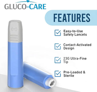 MediVena Gluco-Care Safety Lancets Contact Activated, 21G to 30G, 100/BX, 50BX/CS