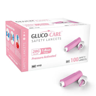 MediVena Gluco-Care Safety Lancets Contact Activated, 21G to 30G, 100/BX, 50BX/CS