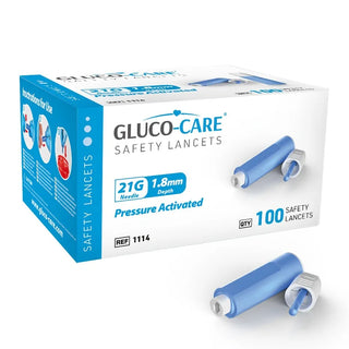 MediVena Gluco-Care Safety Lancets Contact Activated, 21G to 30G, 100/BX, 50BX/CS