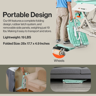 GoRise LT Portable Floor Lift - Lightweight (19lbs), Lift up to 330 Lbs, IP68 Waterproof