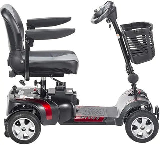Mobility scooter with a seat and basket on a white background Golden Technologies PHOENIXLT4 Phoenix LT 4-Wheel Travel Scooter 350 lbs Capacity