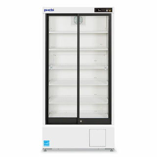 PHCbi High-Performance Sliding Glass Door Pharmaceutical Refrigerator, 19.5 or 19.4 Cu. Ft., 115V