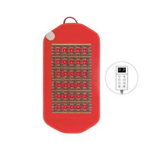 HealthyLine Amethyst Legacy 3618 heating mat with red lights on and its handheld controller